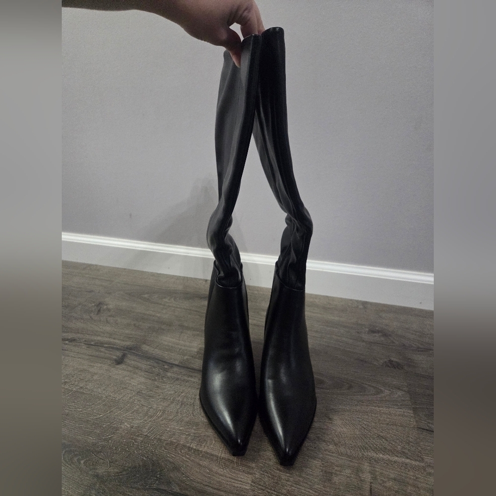 Women's Black Knee-High Boots Size 6.5 NEW - Picture 3 of 11